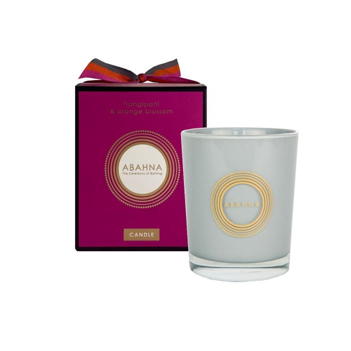 Candela in Cera Naturale con Fragranza di Frangipani e Fiore d’Arancio